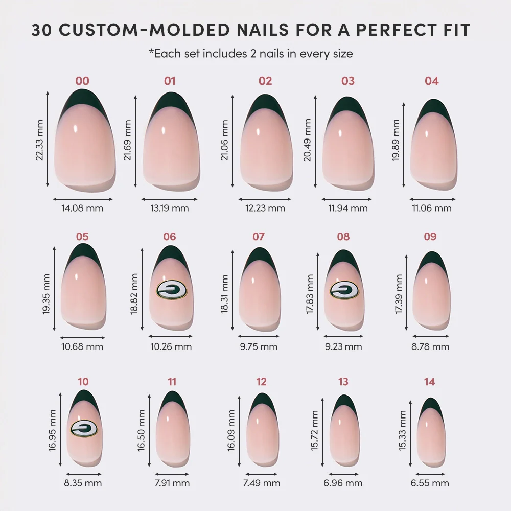 Green Bay Packers Press-On Nail Set - Image 6