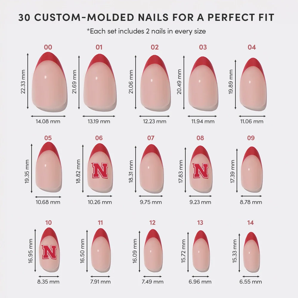 Nebraska Cornhuskers Press-On Nail Set - Image 6