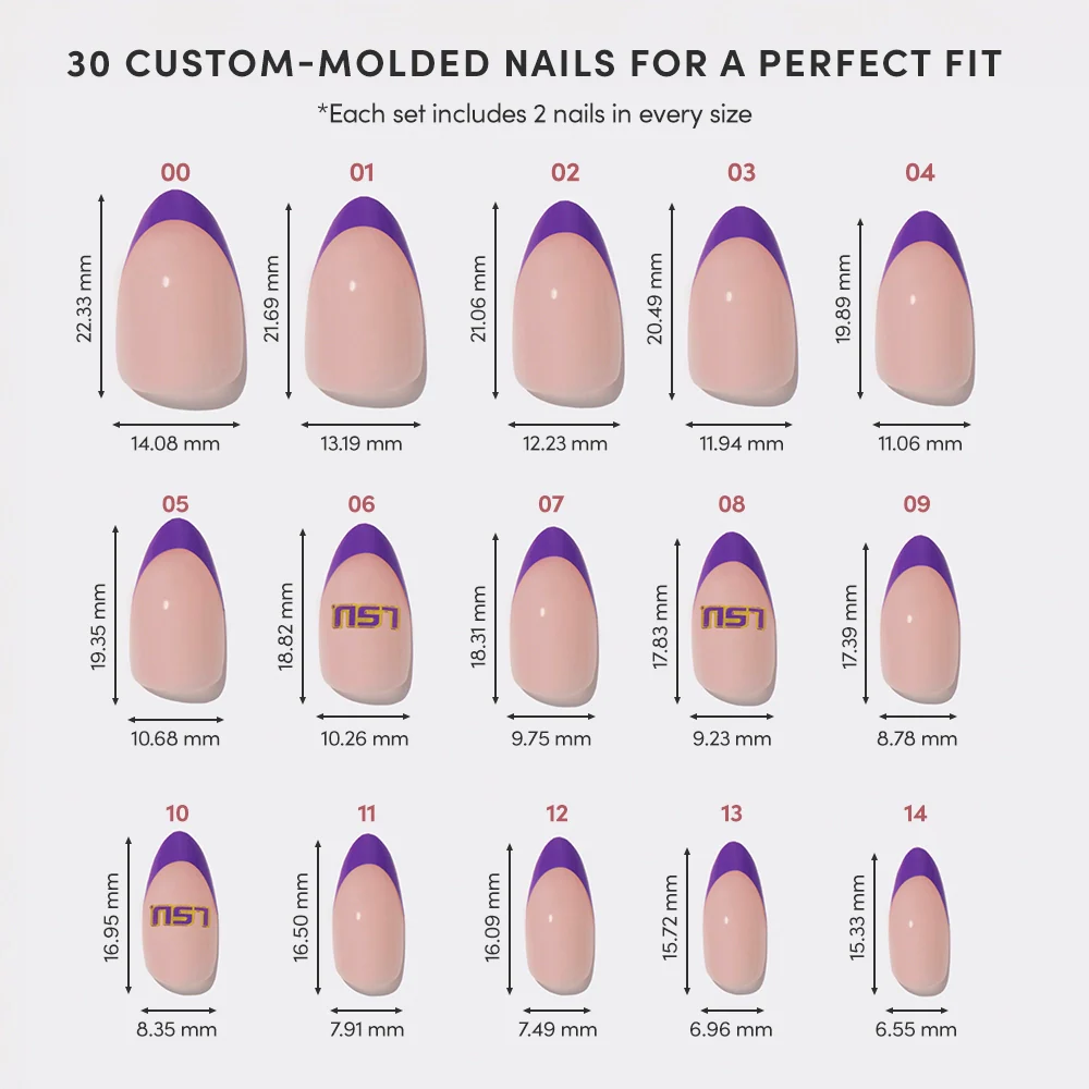 LSU Tigers Press-On Nail Set - Image 6